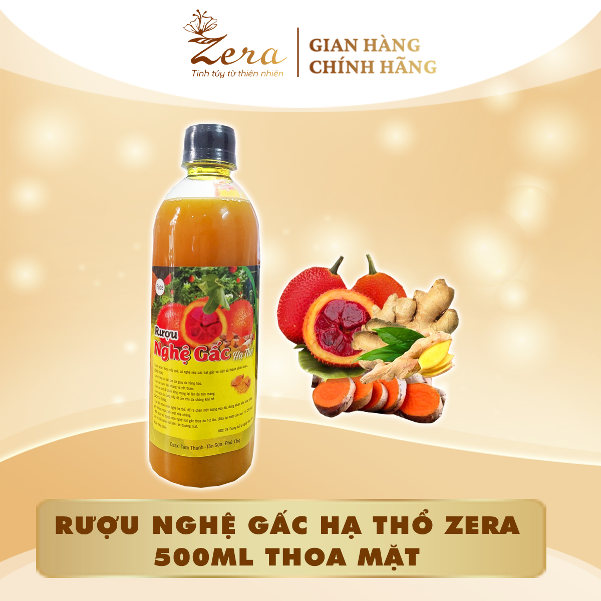 Rượu nghệ gấc hạ thổ thoa mặt 500ml
