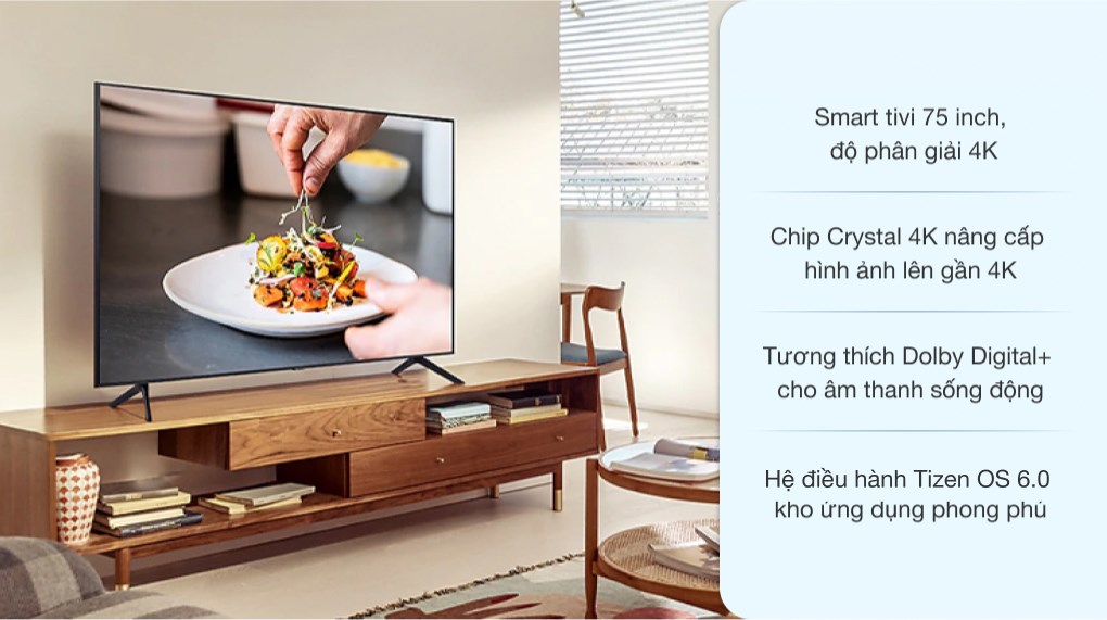 Tivi Samsung 4K 75 inch UA75AU7700