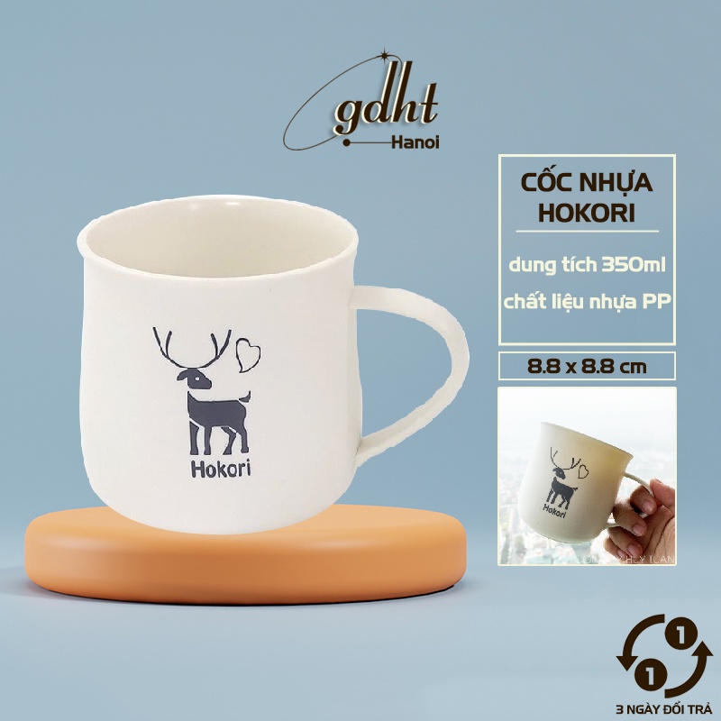 Cốc nhựa Hokori cao cấp 350ml chịu nhiêt tốt, cốc nhựa Việt Nhật an toàn, có quai cầm nhiều màu xinh xắn (6369) - Gia dụng Huy Tuấn Hà Nội