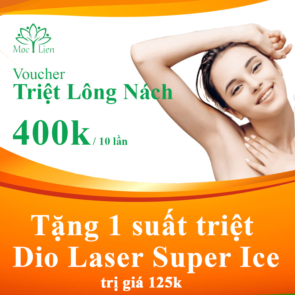 HCM - Voucher Triệt Lông Spa  - 10 lần Triệt Lông Nách OPT- SHR tặng 1 lần Triệt Nách Diode Laser tại TM Mộc Ý Liên