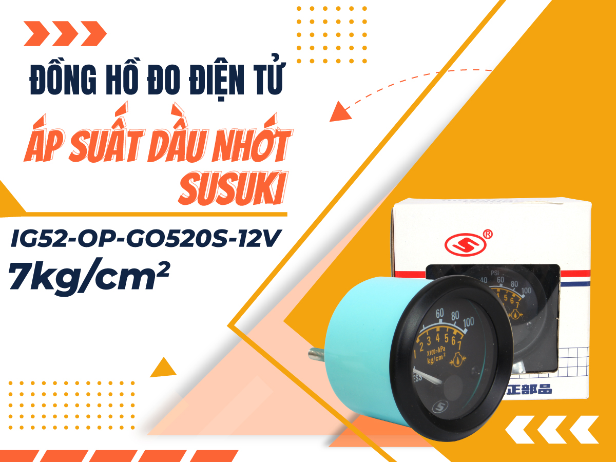 Đồng Hồ Đo Áp Suất Dầu Nhớt Xe Oto VIAIR Susuki IG52-OP-GO520S