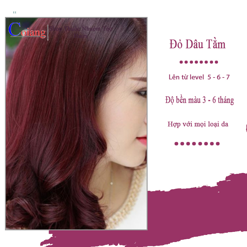 Thuốc nhuộm tóc màu đỏ dâu tằm – strawberry không tẩy sử dụng tại nhà nhiều thảo dược giá rẻ coiang88