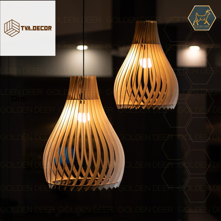 Đèn thả trần trang trí phòng khách,phòng ngủ,quầy bar, cafe bằng gỗ TVA-Decor cao cấp TA015