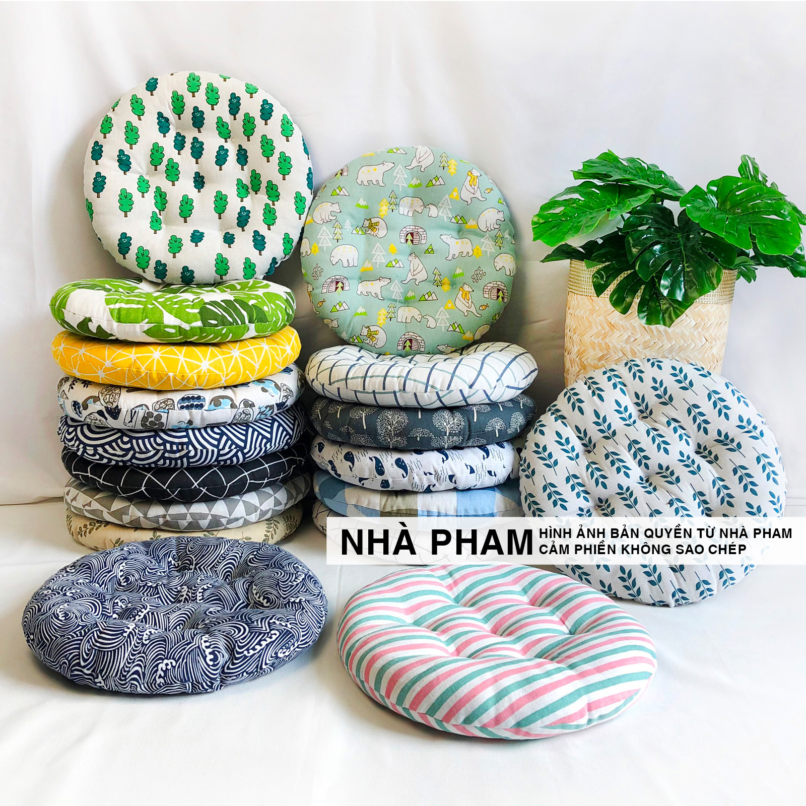 Đệm tròn ngồi bệt pattern pham