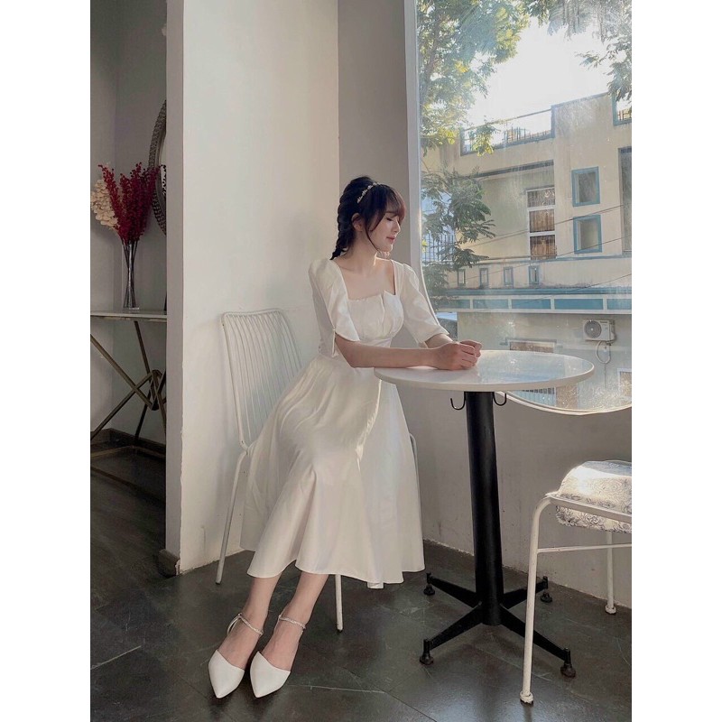 Đầm dự tiệc xếp ly ngực duyên dáng