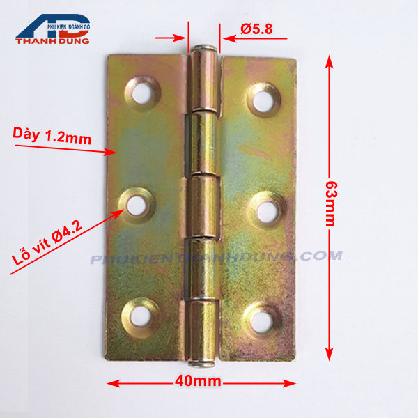 Bản lề lá bằng sắt tủ gỗ