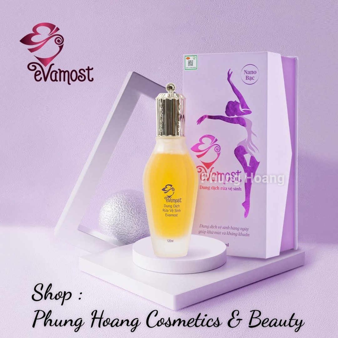 Evamost - dung dịch vệ sinh phụ nữ evamost- moomery - nhã phương - chính hãng - thơm -hồng - se khít - dung tích : 120ml