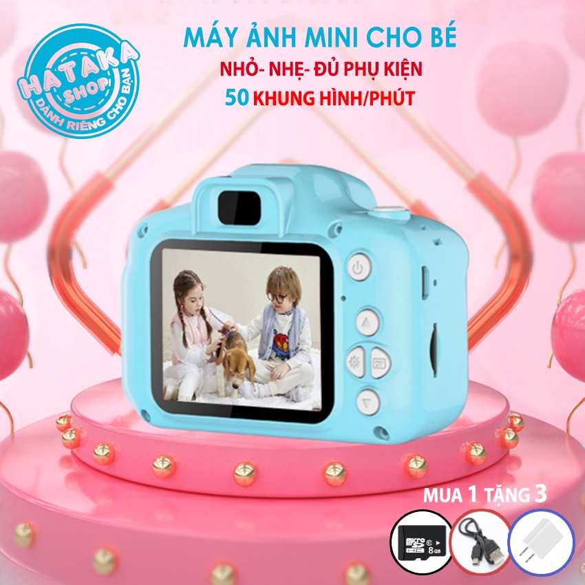 Kèm Thẻ Nhớ 8G Máy chụp ảnh mini E6 kĩ thuật số dành cho bé