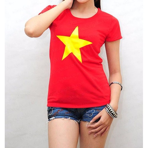 Áo thun cờ đỏ sao vàng việt nam chiến thắng hàng thun lạnh không nhăn,không xù,không ra màu vải cotton 100%