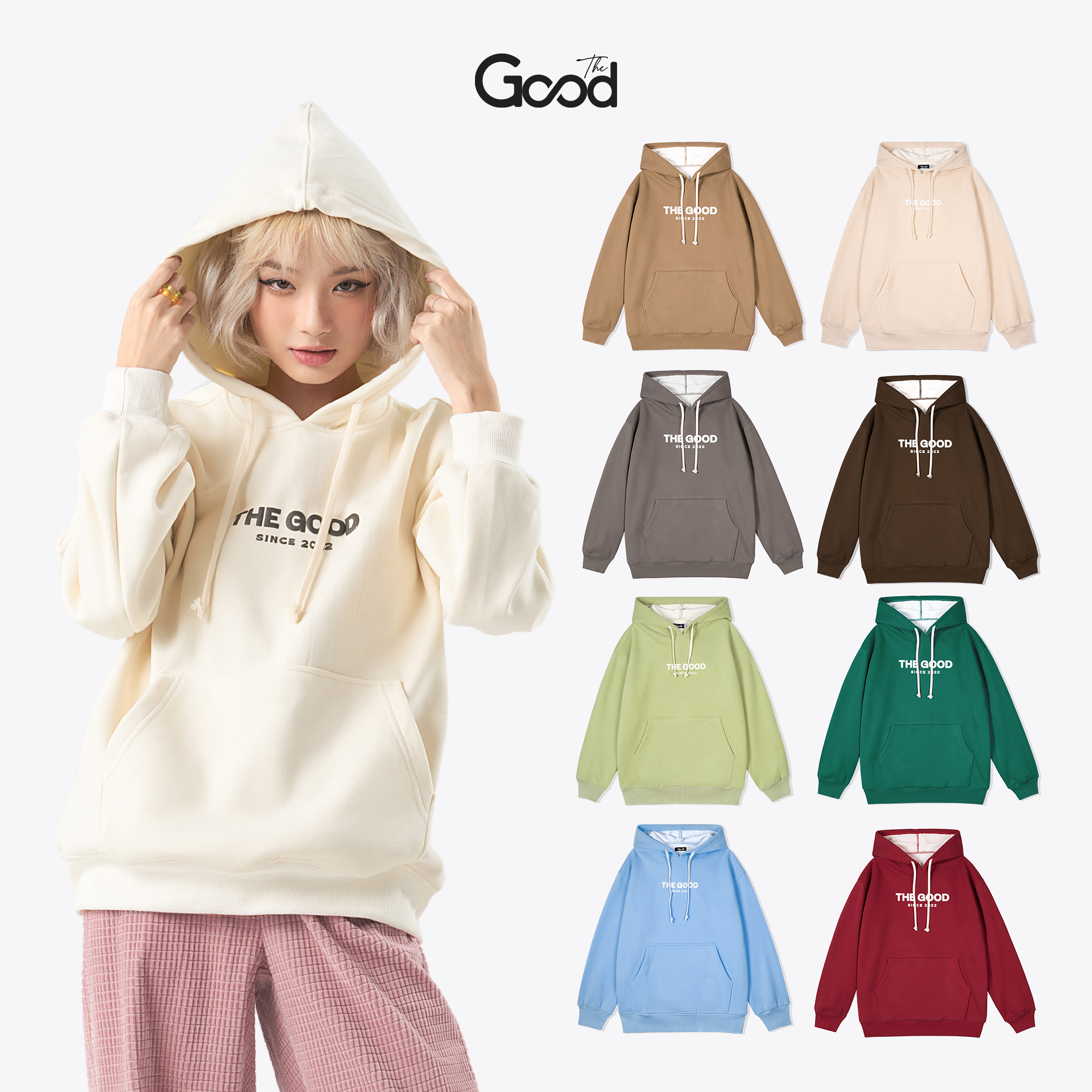 Áo hoodie lót lông the good/ basic hoodie