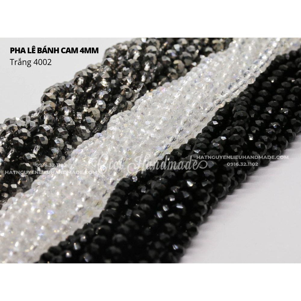 Pha lê bánh cam 4mm loại đẹp Cici Handmade chuyên hạt cườm nguyên liệu hạt đá hạt pha lê hạt cườm hạt trang sức