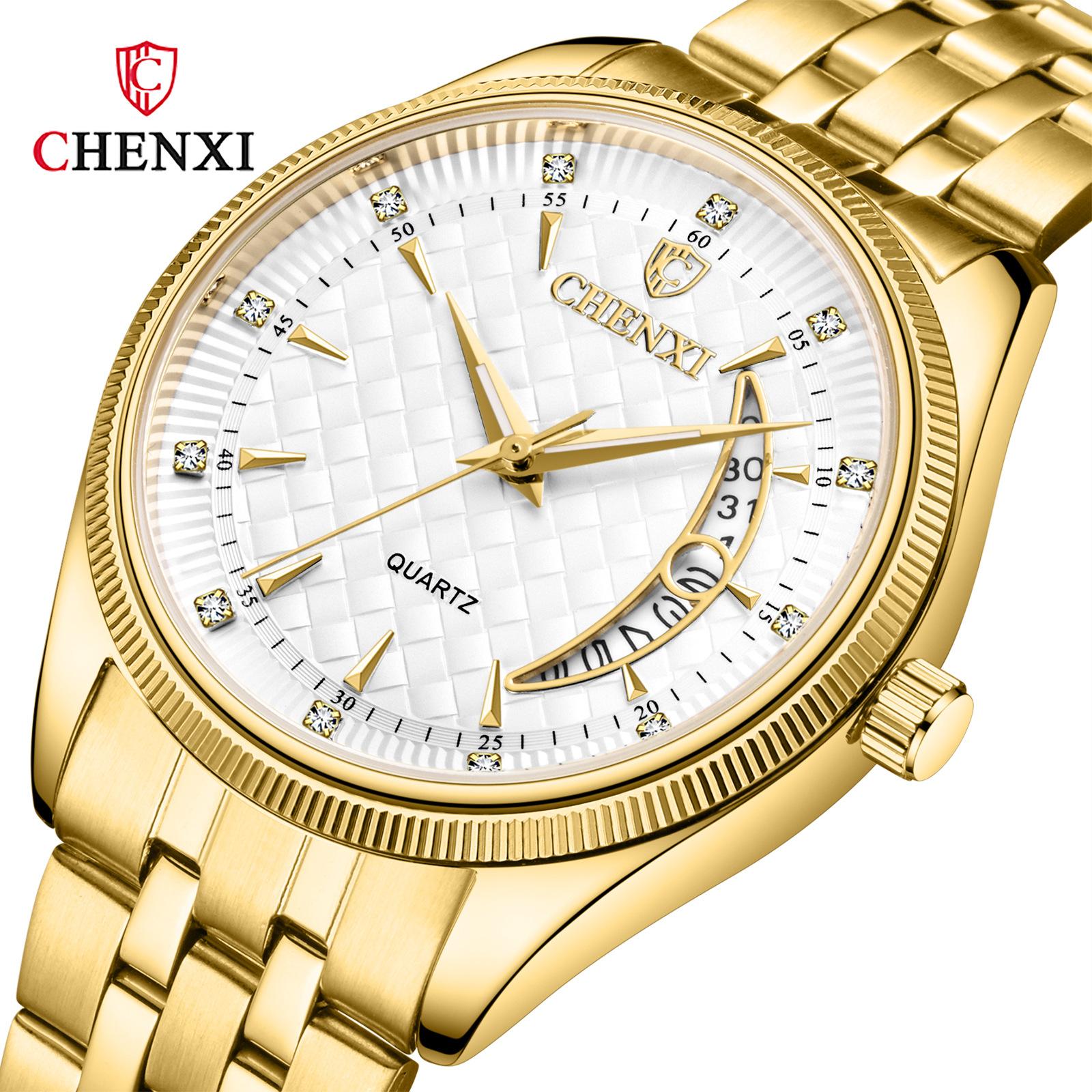 Đồng Hồ Nam- Đồng Hồ Nam Chenxi - Đồng hồ nam dây thép đúc đặc không gỉ-Mặt chống xước-Đồng hồ chống nước-Có quà tặng