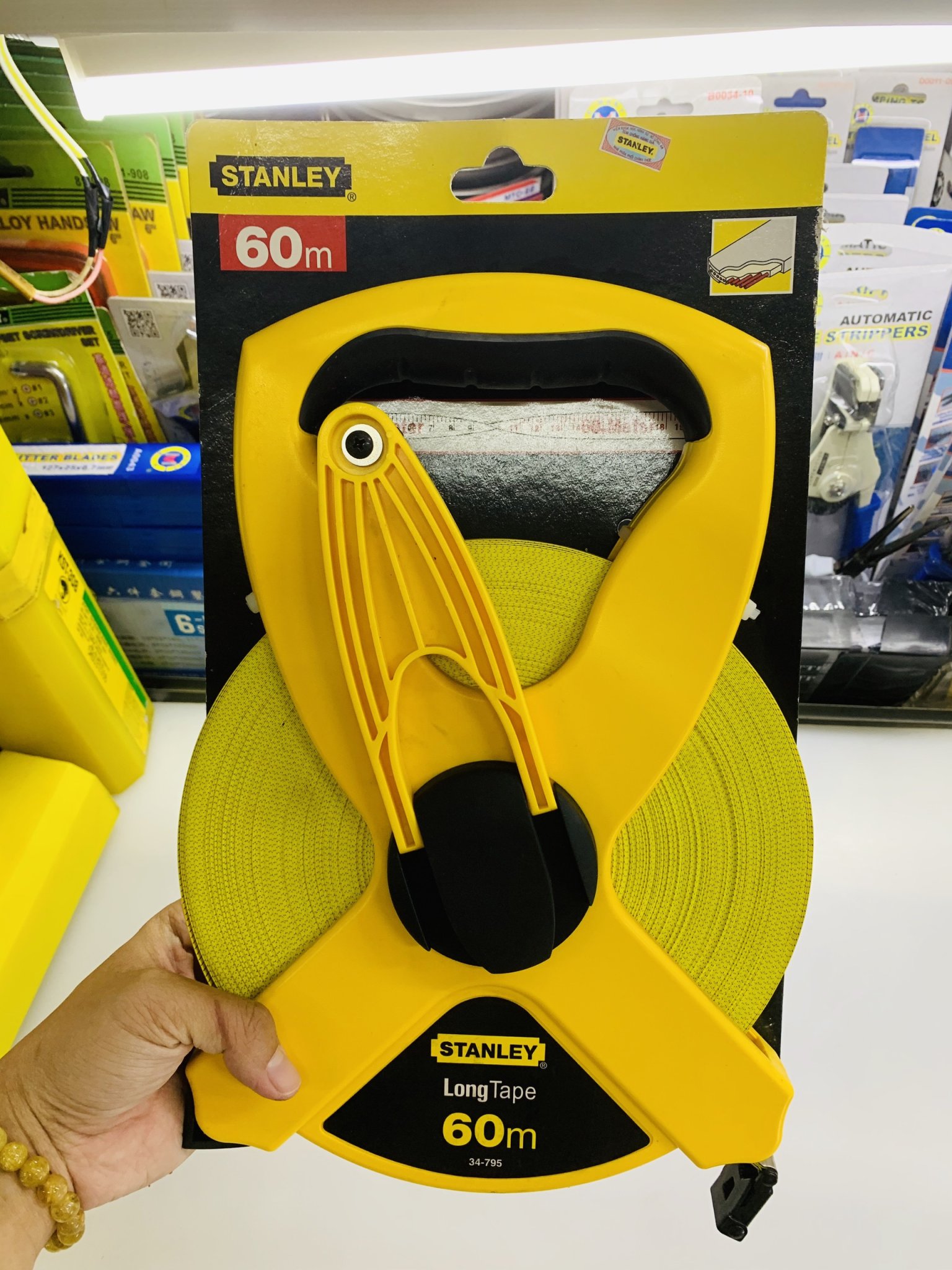 Thước dây sợi thủy tinh 60m stanley 34-795 - chính hãng