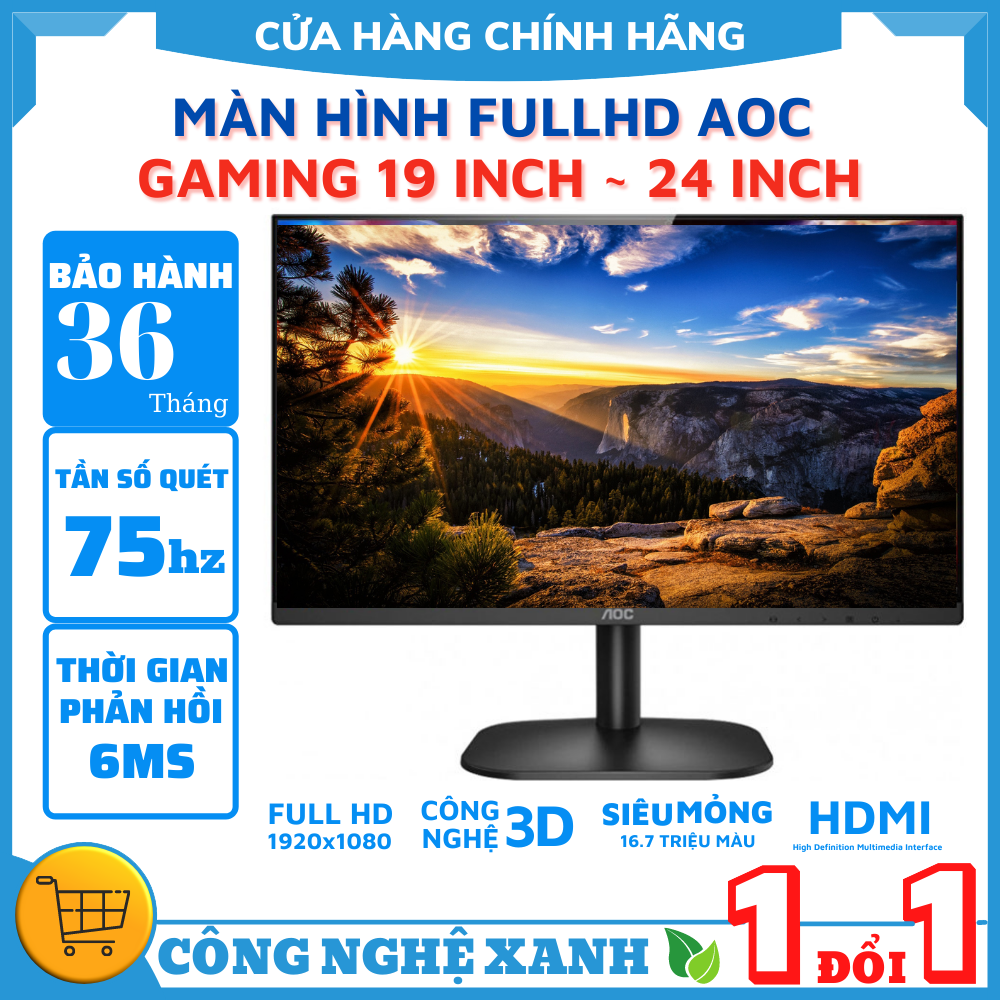 Màn hình máy tính 24 inch ~ 19 inch AOC FULLHD Full Viền | Màn hình máy tính giá rẻ , màn hình pc , màn hình gaming 24 inch , màn hình FullHD , Màn hình chơi game , Màn hình văn phòng , Màn hình AOC