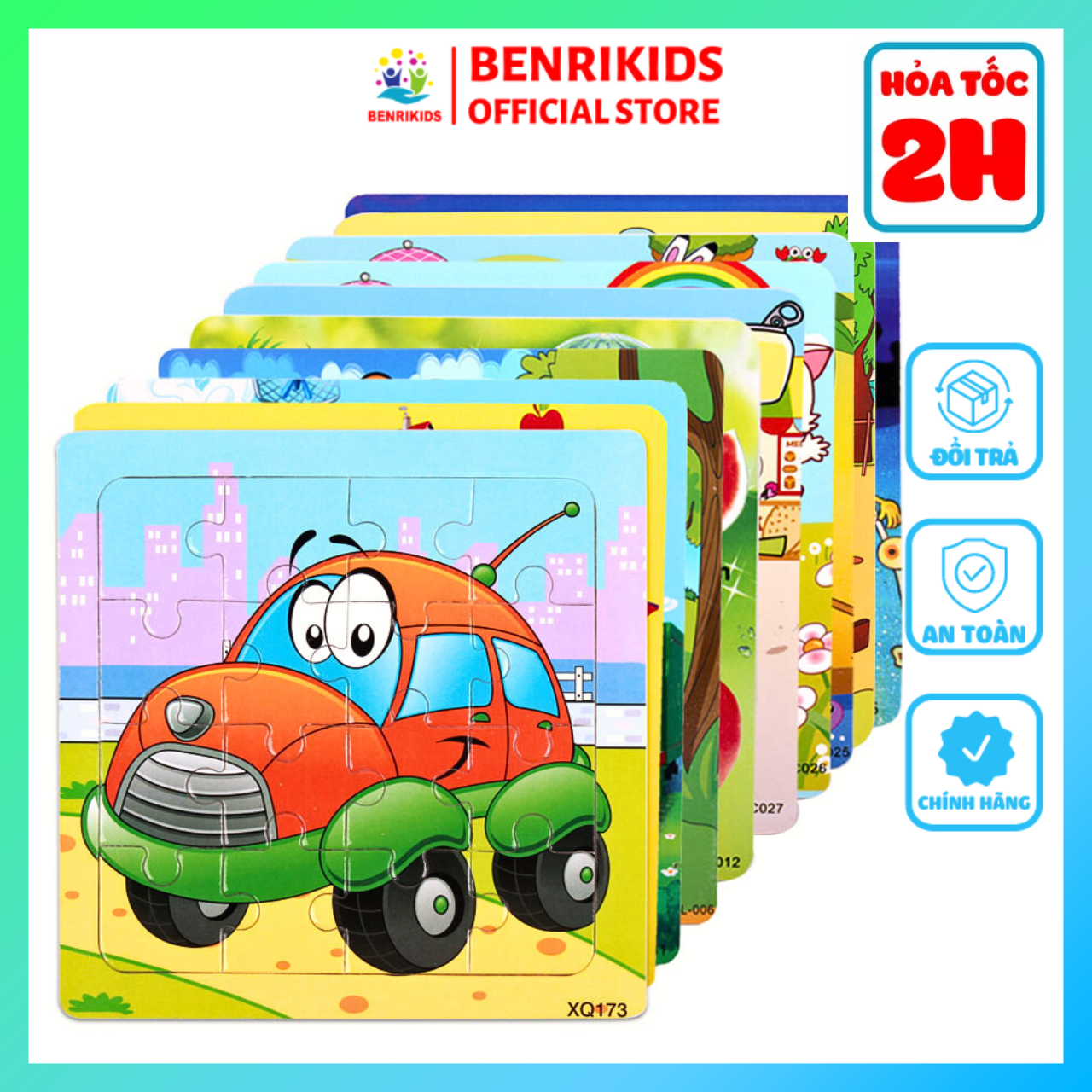 Đồ Chơi Tranh Ghép Hình Gỗ 9-16-3D Miếng Ghép Giúp Bé Rèn Luyện Tư Duy Logic