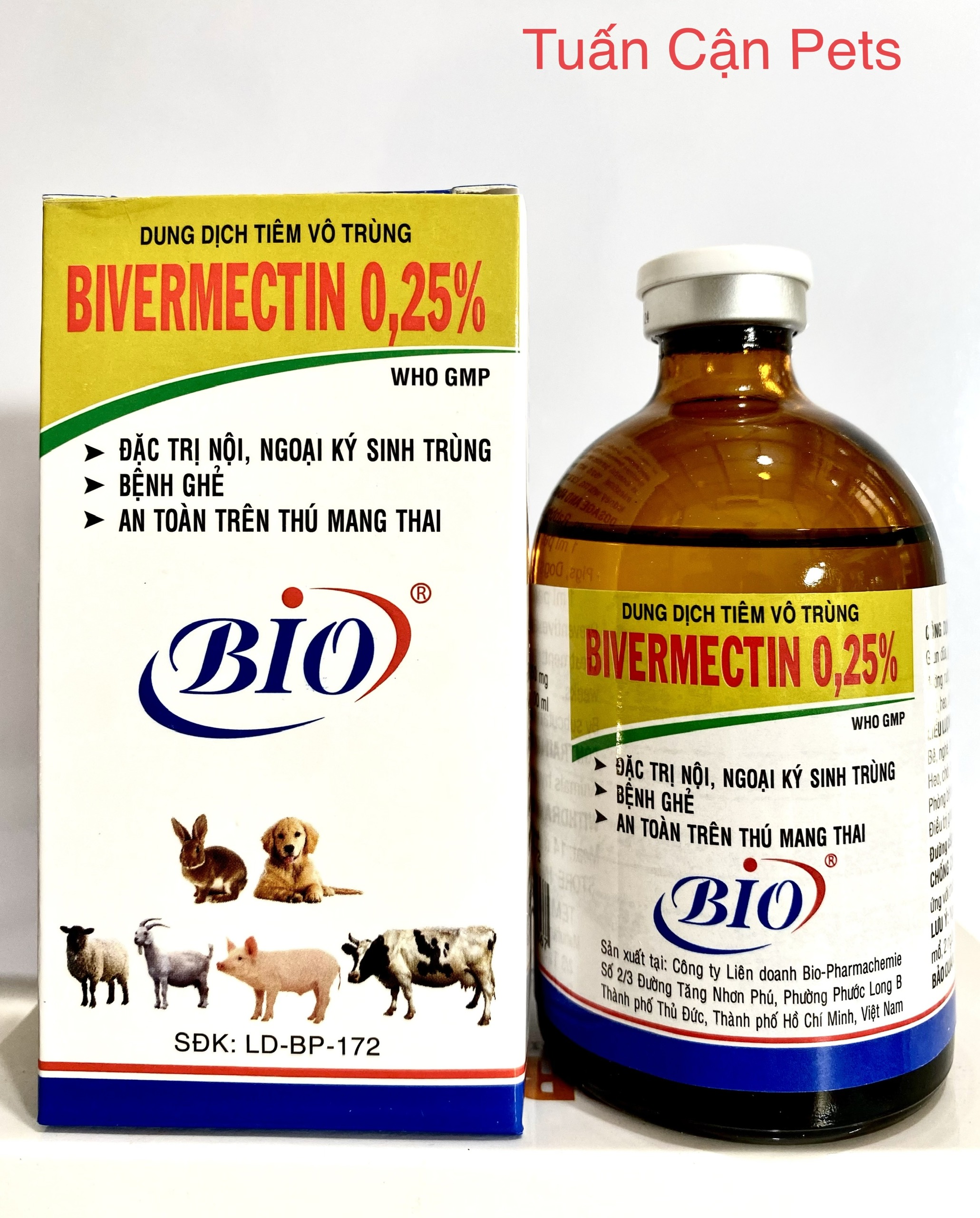 Bio Bivermectin 0,25 Ve, ghẻ, các loại giun-Thú Y sản phẩm chính hãng công ty Bio Pharma