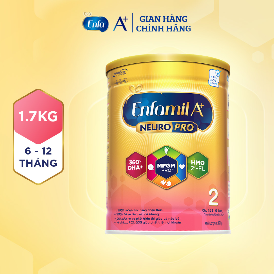 Sữa bột enfamil a+ neuropro 2 vị thanh mát với 2’-fl hmo cho trẻ từ 6 –12 tháng tuổi– 1.7kg