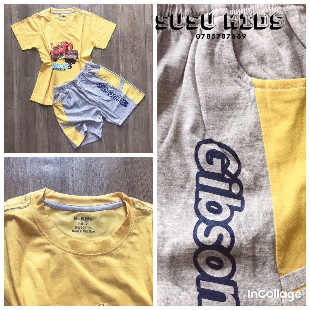 Bộ hè tay cộc bé trai từ 1-5 tuổi - chất coton co dãn 4 chiều -susukids -