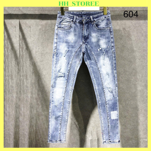 Quần jean nam dài rách xước wash 2 Đáy D.SQ chẻ thân cao cấp mẫu mới chuẩn form thời trang trẻ trung sang trọng