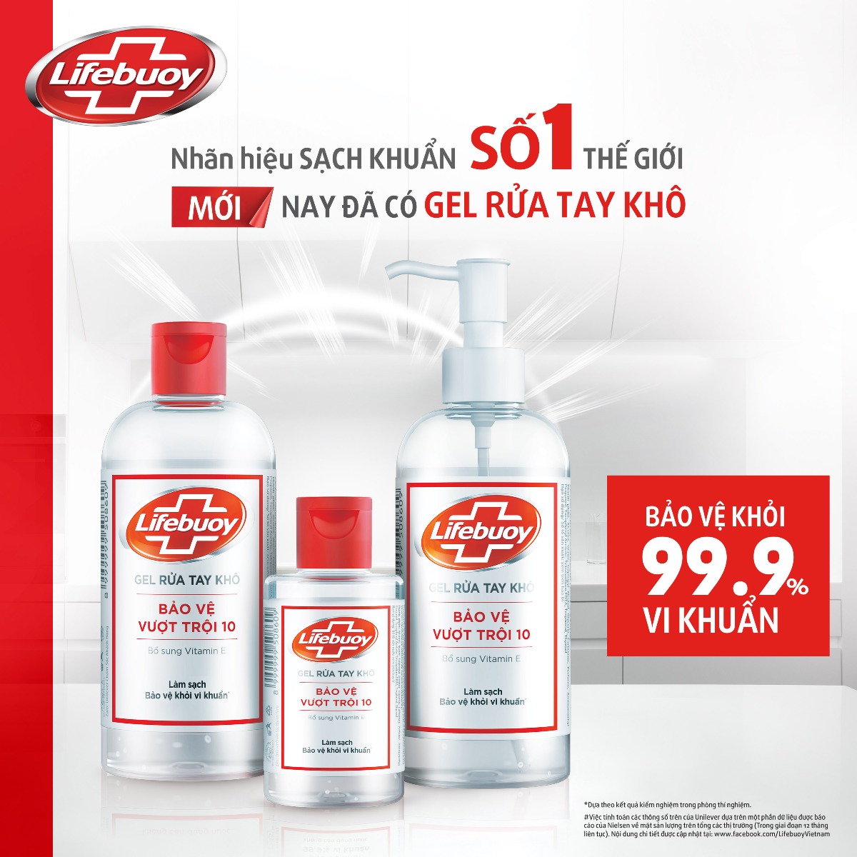 [HCM]Gel rửa tay khô sạch siêu nhanh Lifebuoy bảo vệ vượt trội 10