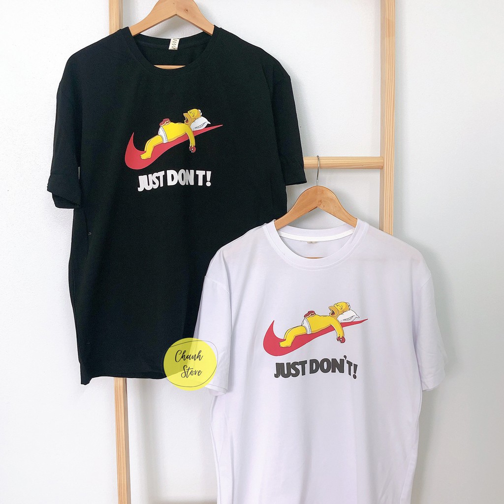 Áo Thun Unisex Dáng Rộng Tay Lỡ Simpson Just Don't