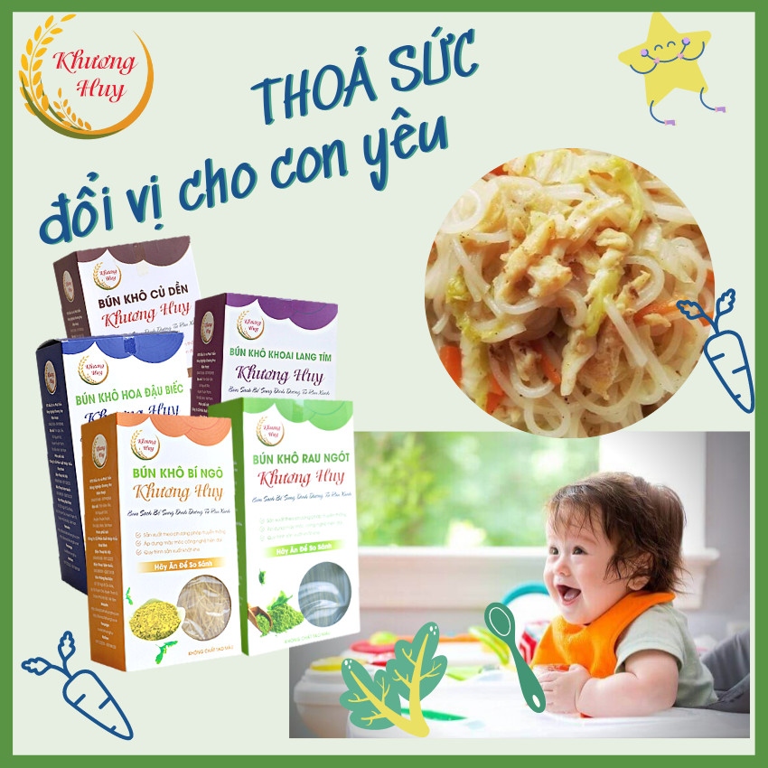 Combo 5 Bún Khô Dinh Dưỡng Cho Bé /Bún Gạo Khô Khương Huy Ngon Như Bún Tươi Sấy Khô - Combo 5 hộp Bún Khô Mỗi Hộp 300g Giòn Giai, Mềm Dẻo, Không Nát, Không bở/ Đặc biệt không cần ngâm, Chỉ 3 tới 5 phút là được ăn