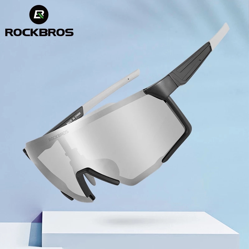 ROCKBROS Kính đi xe đạp Photochromic Khung hoàn toàn ngoài trời Kính thể thao ngoài trời MTB Kính râm phân cực với kính Unisex Gọng kính cận thị Phụ kiện đi xe đạp