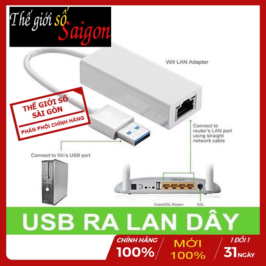 Cáp chuyển đổi usb ra lan