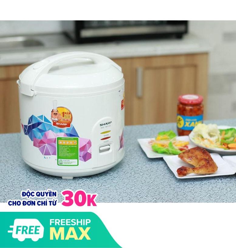 Nồi cơm điện Sharp 1.8 lít KS-18TJV (hàng trưng bày)