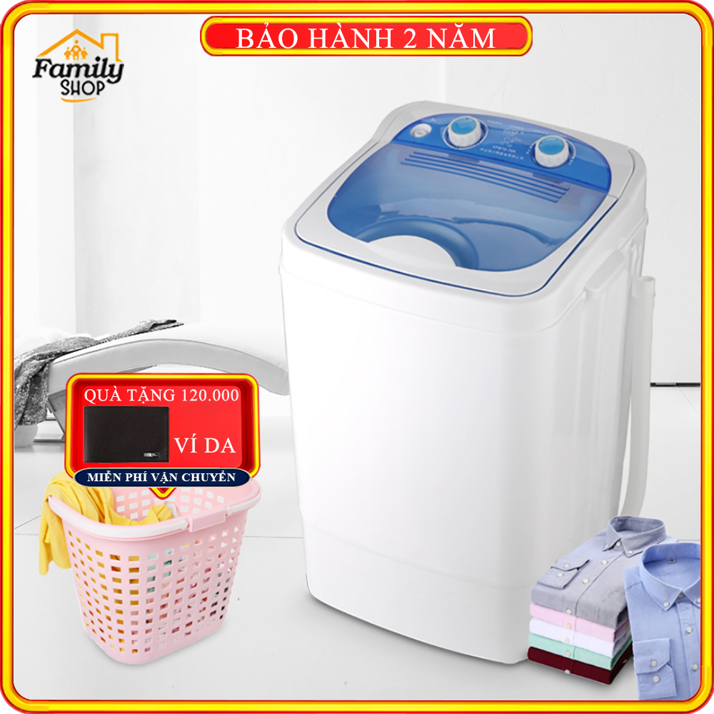 Máy giặt mini 7L công suất 300W thùng đơn, lồng inox, nắp trên- Động cơ mạnh mẽ không ồn, tia UV diệt khuẩn giặt nhanh, sạch, tiết kiêm điện, nước - BẢO HÀNH 2 NĂM , ĐỔI MỚI 1-1 TRONG 7 NGÀY NẾU CÓ LỖI