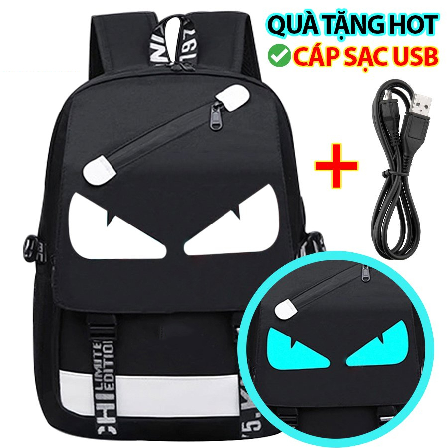 Balo nam nữ đi học Ohazo! thời trang dạ quang phát sáng hình Luffy cá tính - Chất liệu cao cấp - Tích hợp USB sạc điện thoại + TẶNG (Cáp sạc USB xịn+Khóa số thông minh+Tai nghe+Móckhóa) - Cặp học sinh hàng HOT