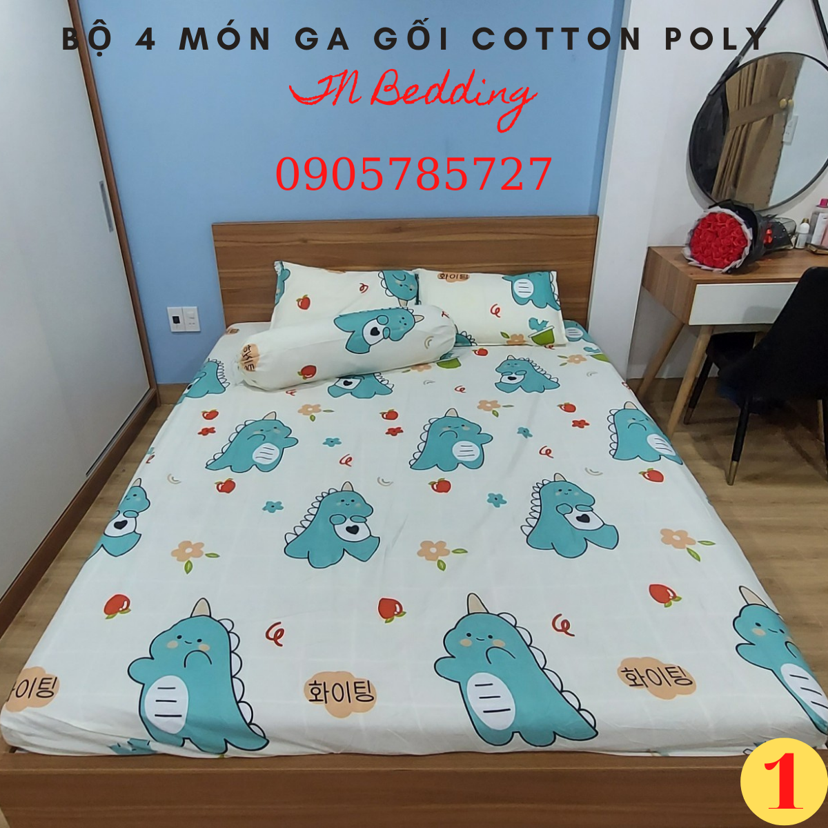 Bộ ga gối coton poly 4 món