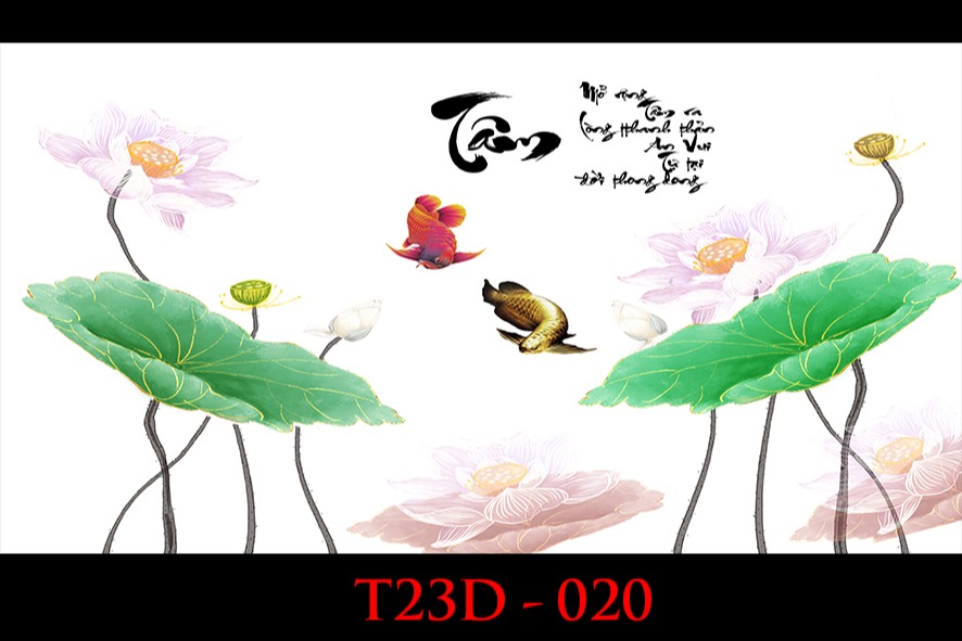 Tranh 3d bể cá t23d 020 fuil kích thước