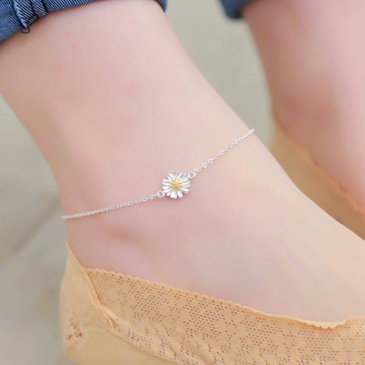 [HCM]Lắc chân hoa cúc xinh xắn LC39 - S925