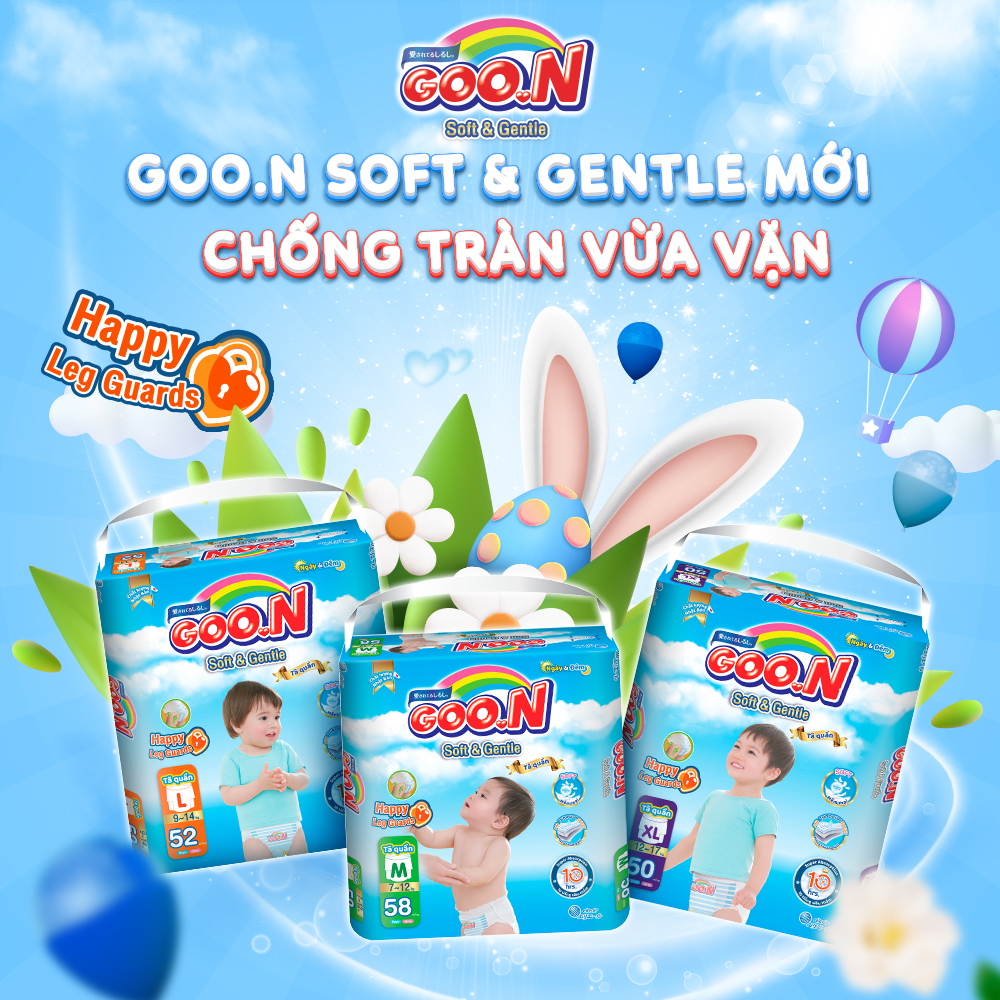 Bỉm Goon Soft & Gentle - TÃ QUẦN GOO.N SOFT & GENTLE M58, L52, XL50, XXL48