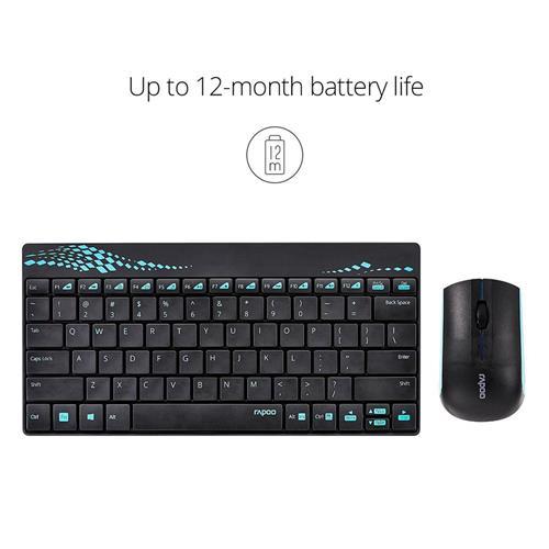 Bộ bàn phím chuột không dây Rapoo 8000 USB-Wireless