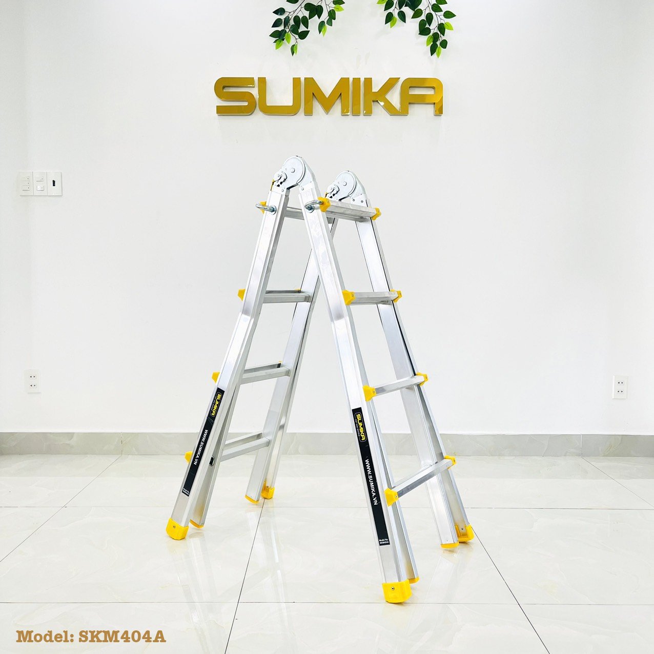 Thang nhôm chữ a rút lồng sumika skm404a - chữ a cao nhất 2.2m, chữ i cao nhất 4.6m, tải trọng 300kg