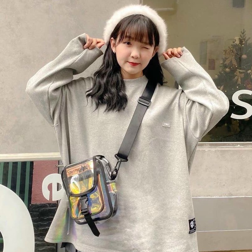Túi đeo chéo trong suốt unisex Phong cách Hàn Quốc - Streetwear