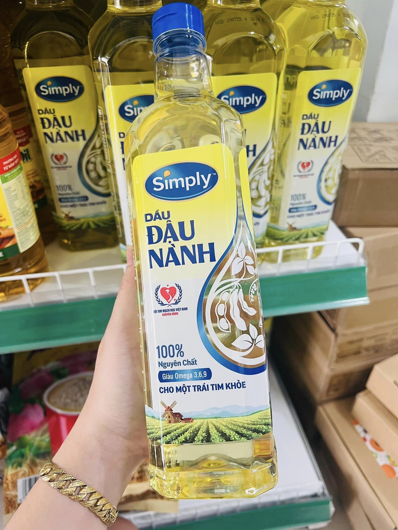 Dầu ăn đậu nành simply chai 1 lít hsd 2025