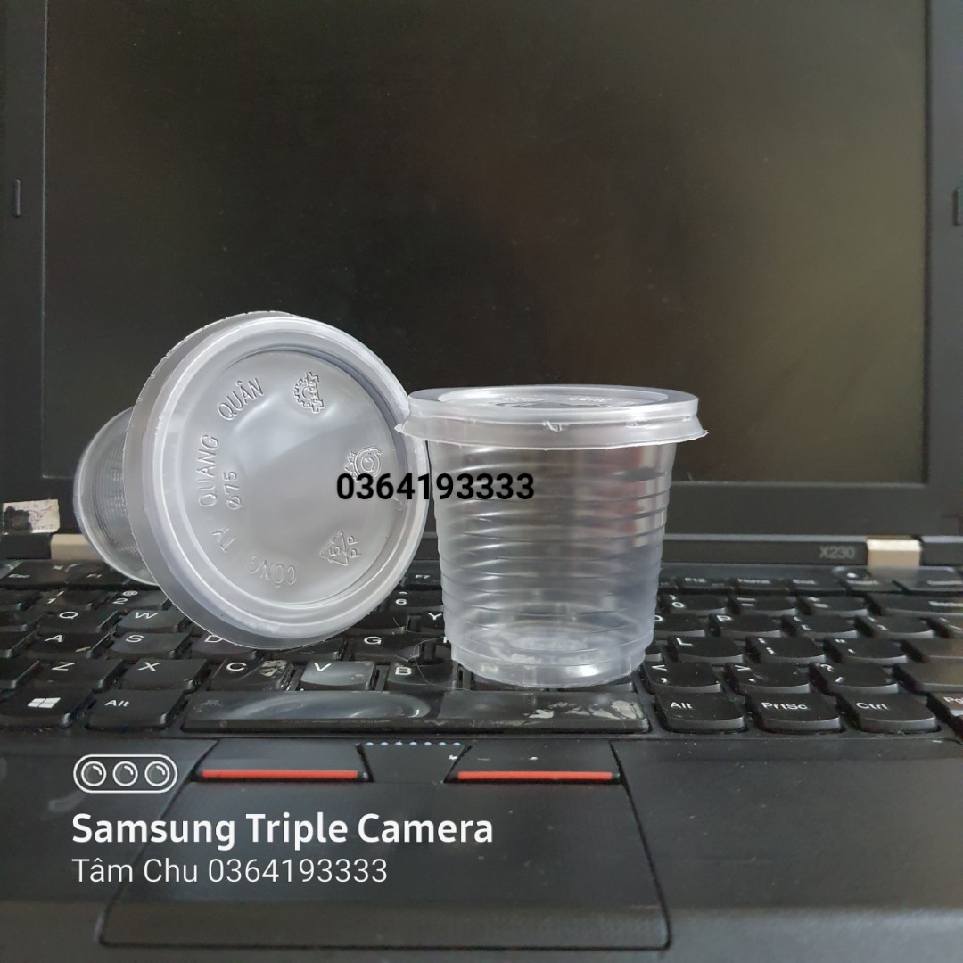Combo 100 ly nhựa có nắp dùng 1 lần 140ml đựng sốt, nước chấm