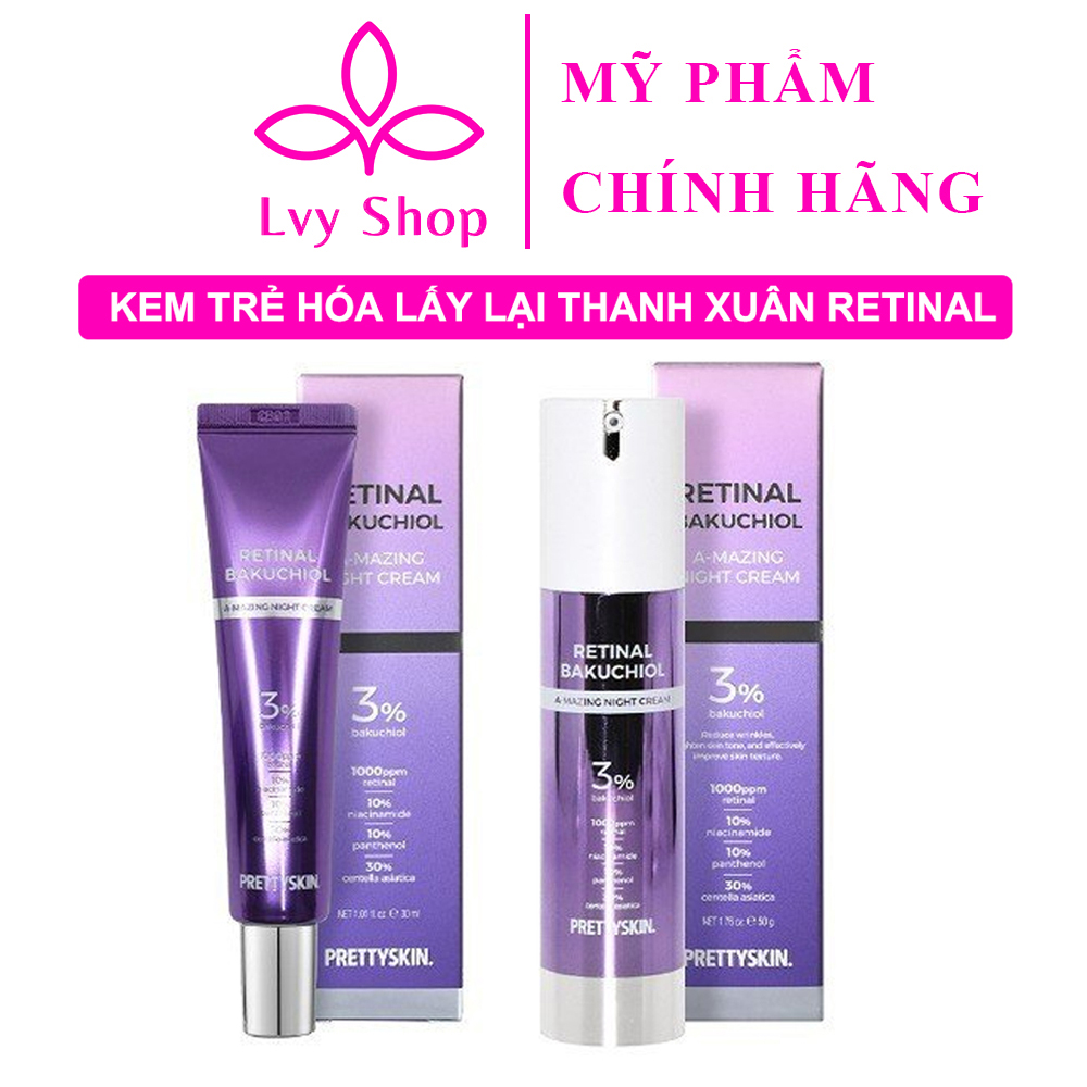 Kem Retinal Bakuchiol Pretty Skin 30ml Hàn Quốc Lvy Shop ngăn ngừa lão hóa da căng bóng lấy lại thanh xuân