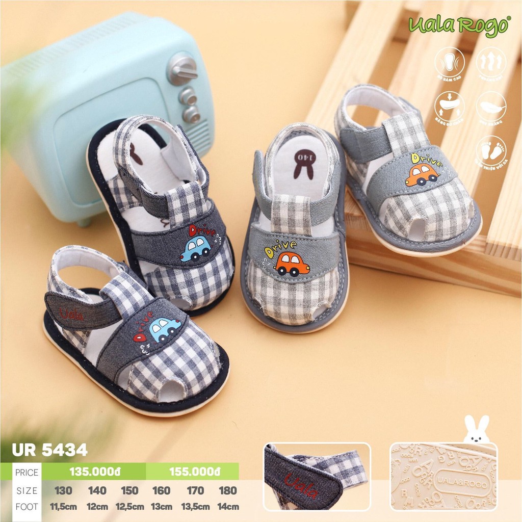 Dép tập đi cho bé Uala Rogo 5434 hình oto cực xinh