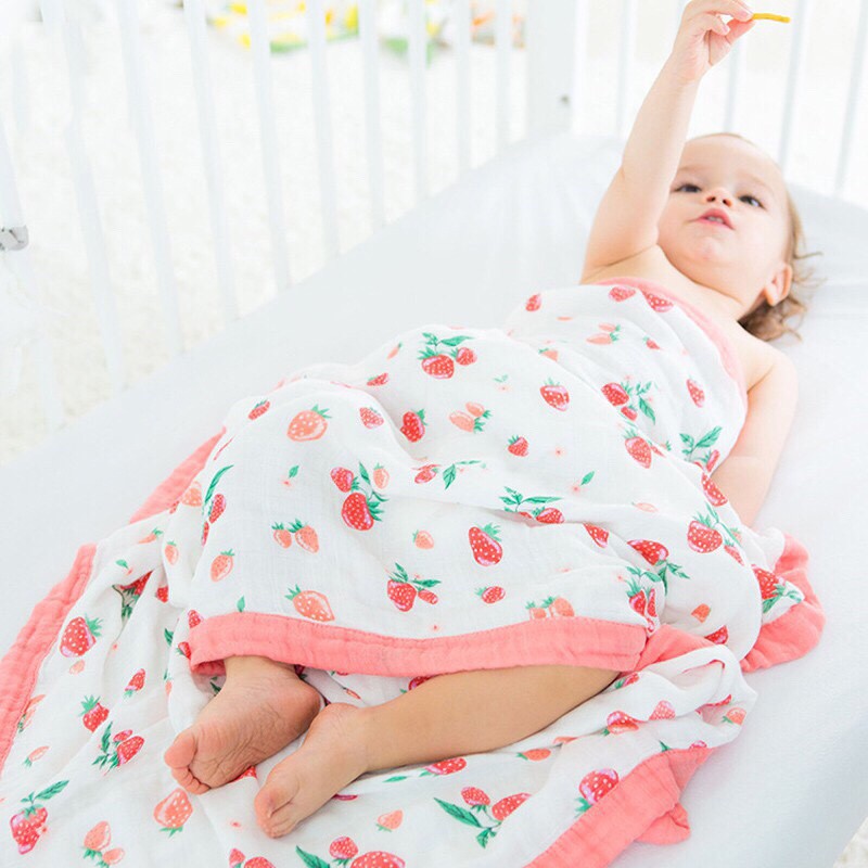 Chăn xô 6 lớp sợi tre có viền cao cấp Aden Anais 120cm x 120cm