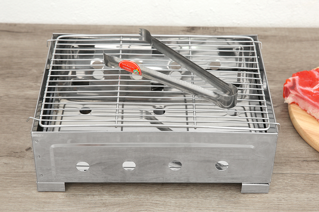 Bếp nướng than inox tặng kèm gắp đồ nướng Tithafac Dài 29x Rộng 21x Cao 9 cm
