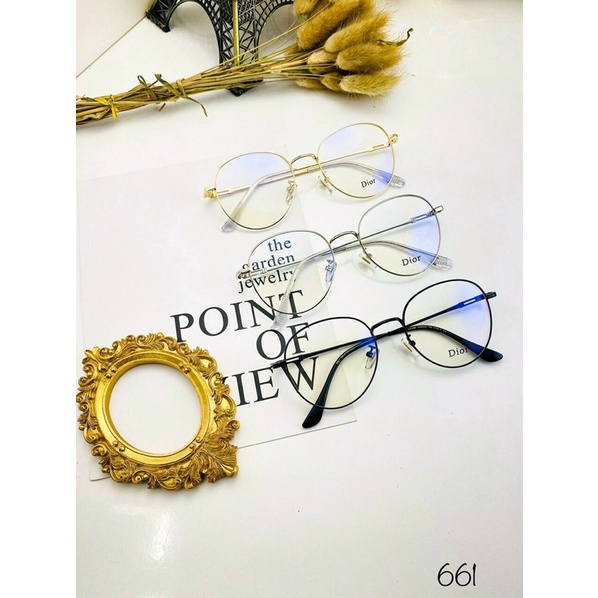 GỌNG KÍNH CẬN DIOR TRÒN VIỀN KIM LOẠI BỌC NHỰA DẺO SIÊU XINH