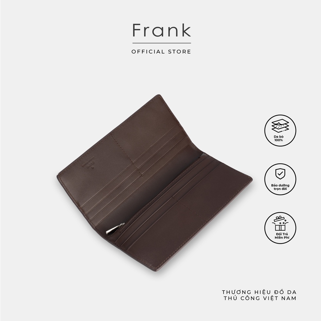 Ví Dài Da Bò Epsom Stripe Long Wallet Black/Brown Thương Hiệu Frank