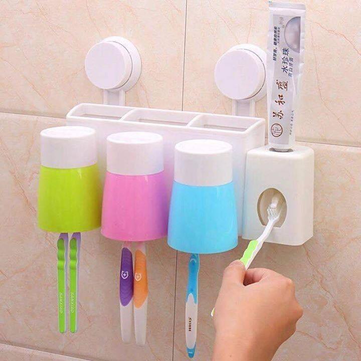 Bộ lấy kem đánh răng tự động kèm 3 cốc nhựa