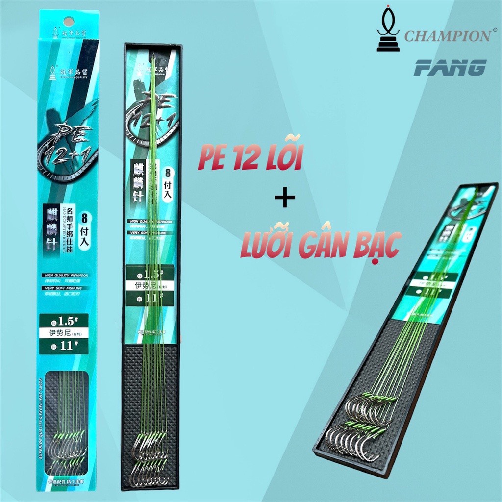 Lưỡi câu cá đôi buộc sẵn , thẻo dù câu đài quán quân 12 lõi lc6