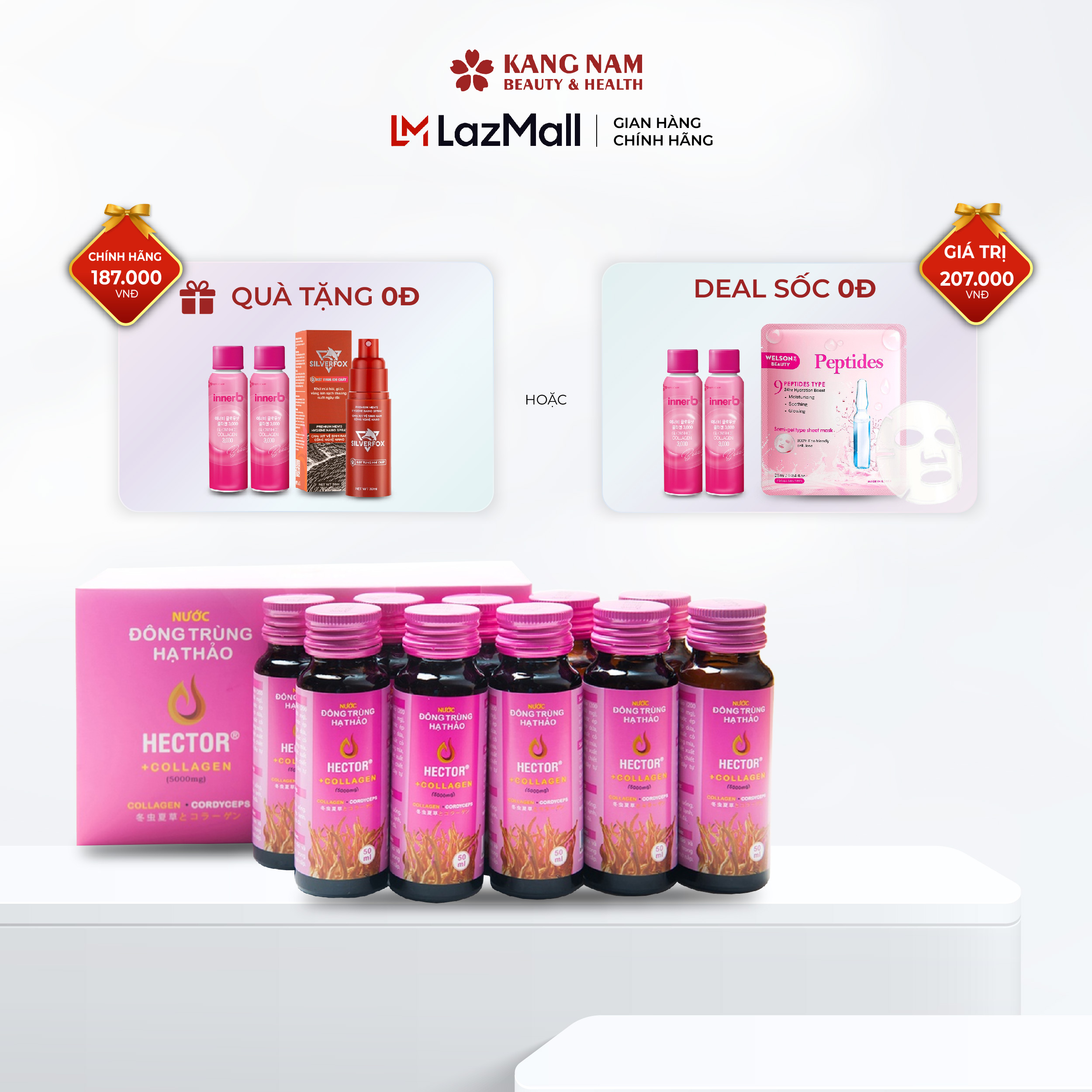 [HCM]Nước Đông Trùng Hạ Thảo Hector Collagen x 10 Chai collagen uống đẹp da giúp da sản sinh thêm collagen Giảm nếp nhăn giúp da mịn màng căng trẻ Tăng nội tiết tố nữ giúp trẻ đẹp nữ tính