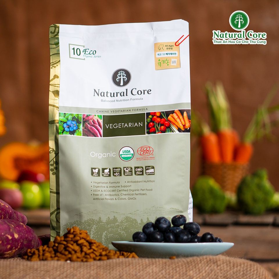 Kèm 6kg thức ăn chay hữu cơ natural core cho chó mèo - giữ đẹp vóc dáng, đẹp da, đẹp lông